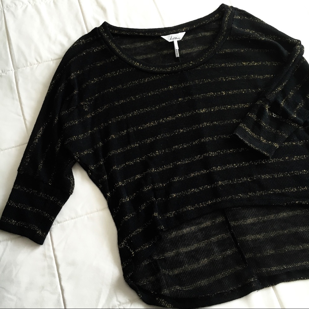 Kirra | Gold Sparkle Knit Top